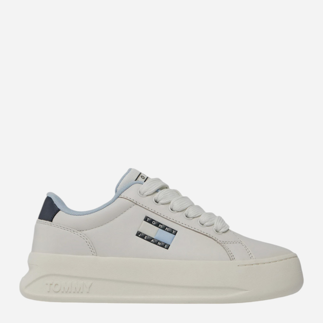 Sneakersy damskie skórzane Tommy Hilfiger EN0EN02668-YBL 38 Beżowe (8720637378199) - obraz 1