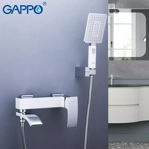 Змішувач для ванни GAPPO G3207-8, білий/хром - изображение 2