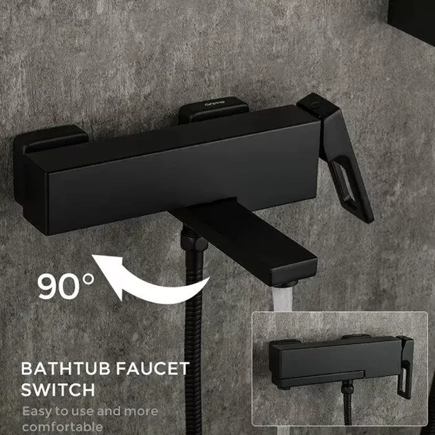 Змішувач для ванни GAPPO G3217-6, чорний - изображение 3