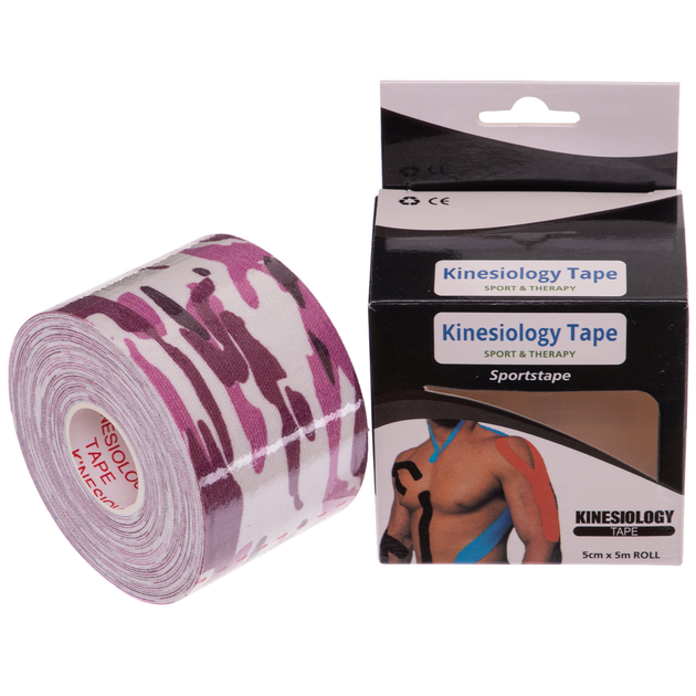 Кинезио тейп BC-0474-5 Kinesio tape эластичный пластырь в рулоне pink - изображение 1