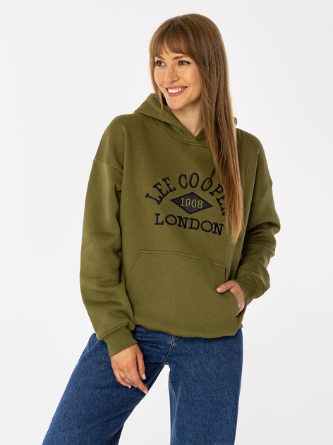 Худі оверсайз жіноче Lee Cooper Logo 2975 S Хакі (5905991710509) - зображення 3