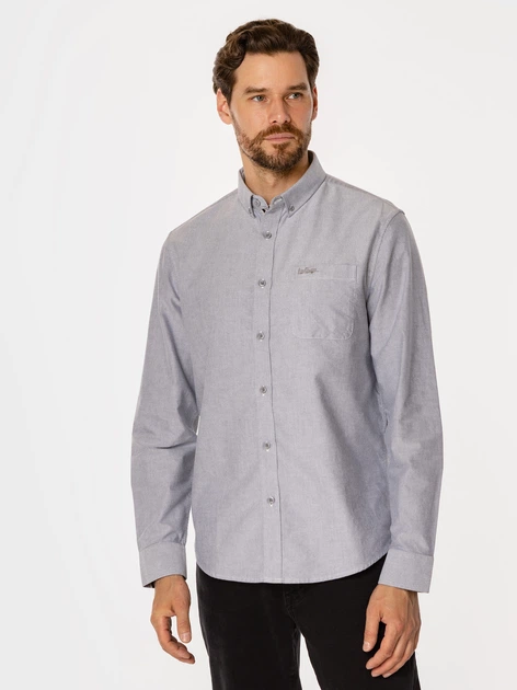 Koszula męska bawełniana Lee Cooper Lars Oxford 2XL Szara (5905991709343) - obraz 3