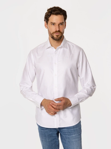 Сорочка бавовняна чоловіча Lee Cooper Liam Oxford 2XL Біла (5905991709206) - зображення 3