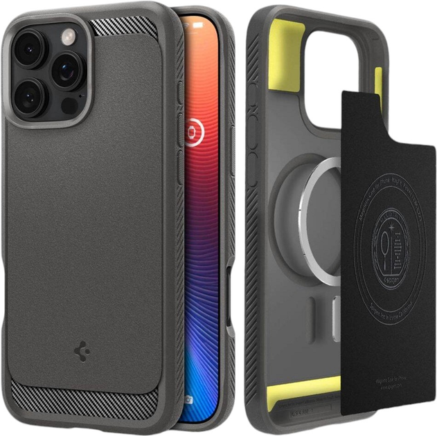 Etui Spigen Rugged Armor MagFit dla Apple iPhone 16 Pro Max Gray (8809971229234) - obraz 3