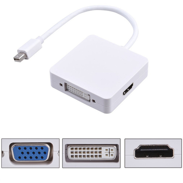 Переходник Mini DP - HDMI+VGA+DVI 012k - изображение 5
