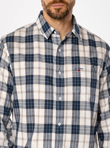Сорочка бавовняна чоловіча Lee Cooper Will 9336 L Синя (5905991712619) - зображення 4