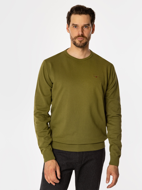 Sweter męski bawełniany Lee Cooper Andy Organic L Khaki (5905991716587) - obraz 1