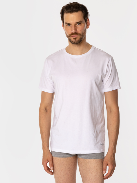 Zestaw koszulek męskich 2 szt Lee Cooper Basic 2024 2XL Czarny/Biały (5905991706236) - obraz 3
