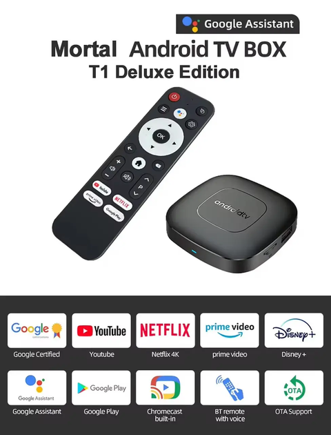 Смарт ТВ приставка Android SmartTV Box Tanix Mortal T1 2/16 GB, Голос - Фото 2 Смарт ТВ приставка Android SmartTV Box Tanix Mortal T1 2/16 GB, Голос - зображення 2