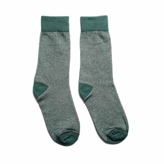 Носки с принтом цветные полосы высокие бесшовные дышащие качественные ORGANIC cotton зеленые JILL ANTONY 44-45 арт. 31012 - изображение 2