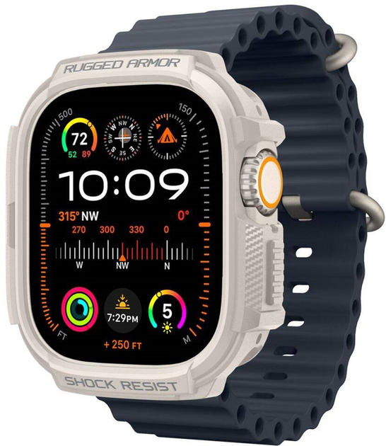 Чохол Spigen Rugged Armor для Apple Watch Ultra/Ultra 2 49 мм Dune Beige (8809971222600) - зображення 4