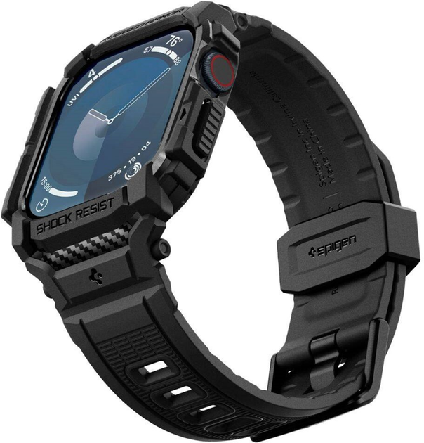 Ремінець з чохлом Spigen Rugged Armor Pro для Apple Watch 10 42 мм Matte Black (8809971234375) - зображення 7