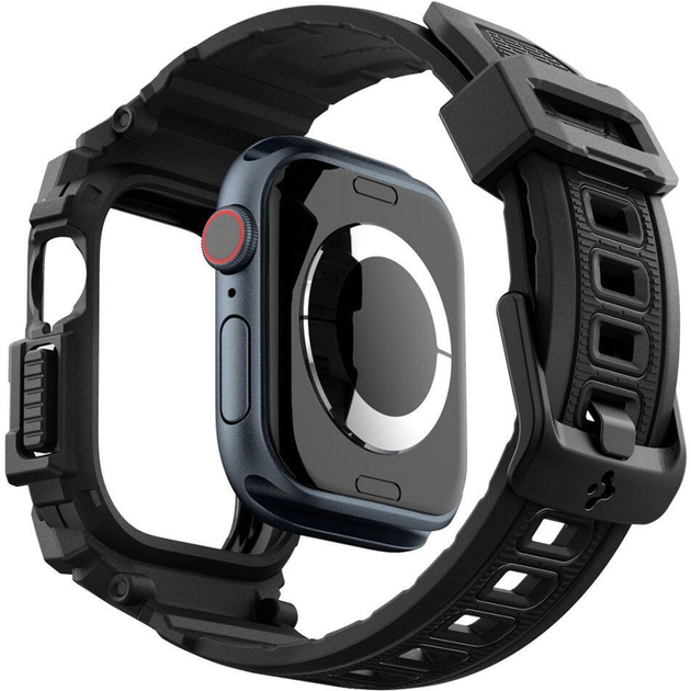 Ремінець з чохлом Spigen Rugged Armor Pro для Apple Watch 10 42 мм Matte Black (8809971234375) - зображення 9