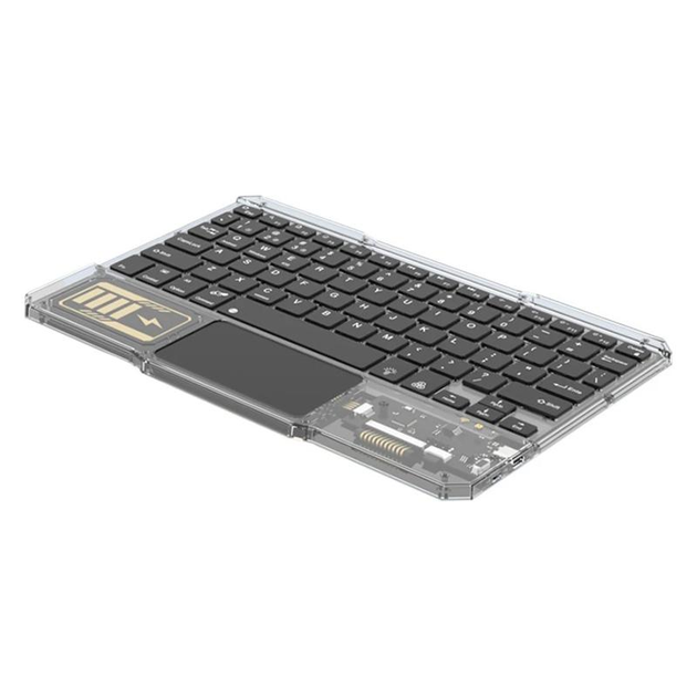 Беспроводная клавиатура для пк и планшетов iPad & Tab KB333 Bluetooth USB 2.4Гц RGB Черный Прозрачный - изображение 4
