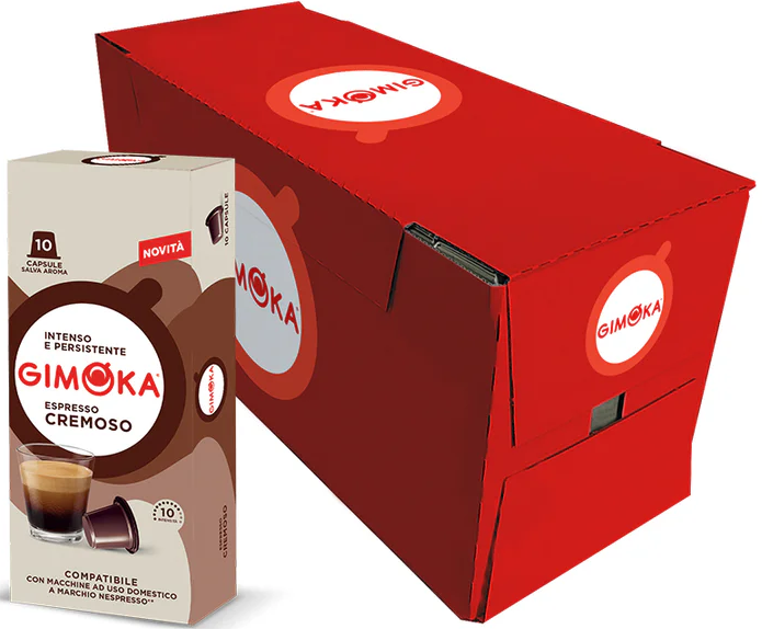 Кава в капсулах Nespresso Gimoka Espresso Cremoso (BOX 20 пачок по 10 капсул) - Фото 1 Кава в капсулах Nespresso Gimoka Espresso Cremoso (BOX 20 пачок по 10 капсул) - зображення 1