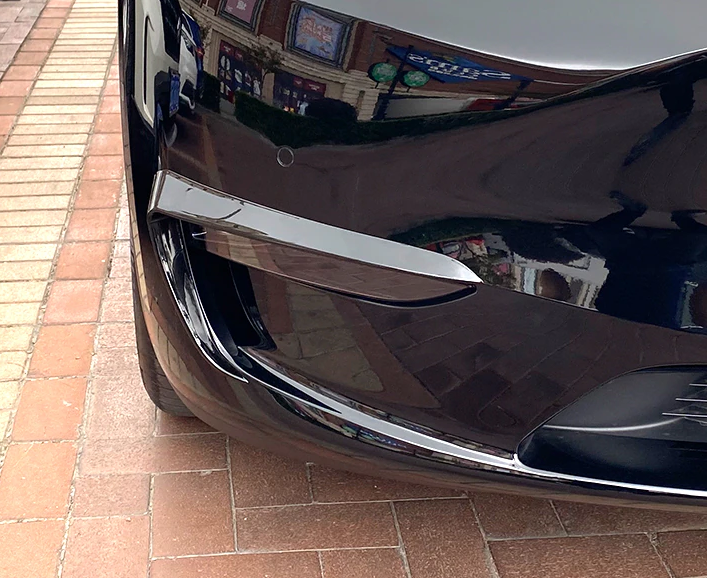 Накладки переднього бампера Tesla Model Y чорний глянець (2020-...) - зображення 4