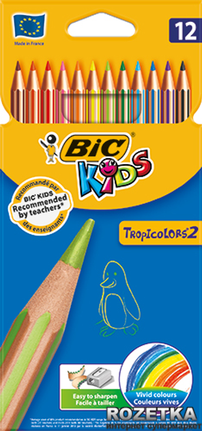 Карандаши цветные BIC Tropicolor 12 цветов (3270220022503) – фото ...