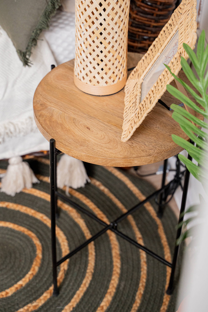 Dywan Home Styling Collection okrągły bawełniany 90 cm Czarny (8720573465366) - obraz 4