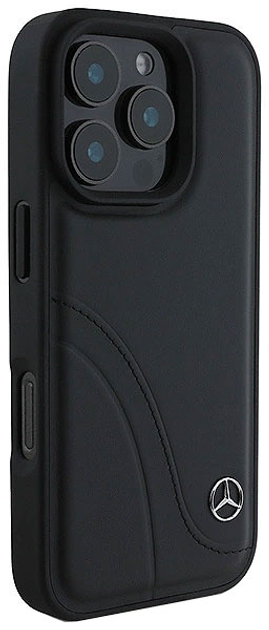 Etui Mercedes-Benz Curved Stitches Leather dla Apple iPhone 16 PRO MAX Black (MEHCP16X23RBCSK) - obraz 5