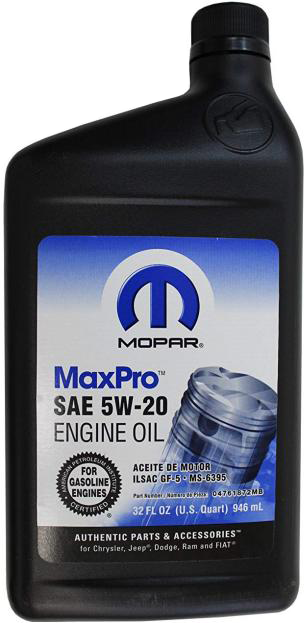 Моторное масло Mopar SAE 5W20 Engine Oil 0.946 л (68218893AA) - изображение 2