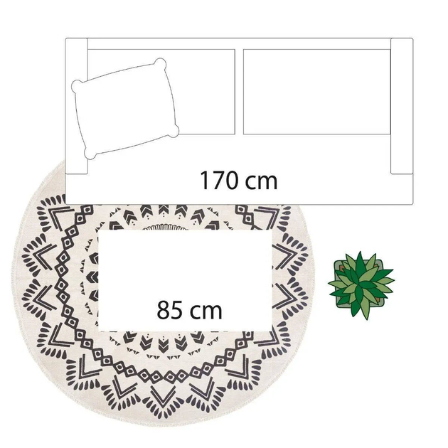 Dywanik Atmosphera dekoracyjny w stylu boho 20 cm Biało-Czarny (3560238658116) - obraz 7