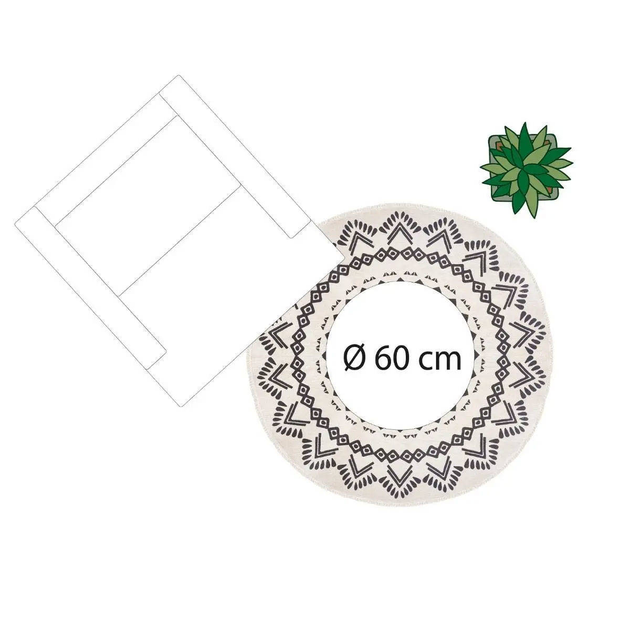 Dywanik Atmosphera dekoracyjny w stylu boho 20 cm Biało-Czarny (3560238658116) - obraz 8