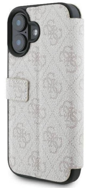 Etui z klapką Guess Book 4G Metal Logo do Apple iPhone 16 Plus Pink (GUBKP16M4GMGPII) - obraz 4