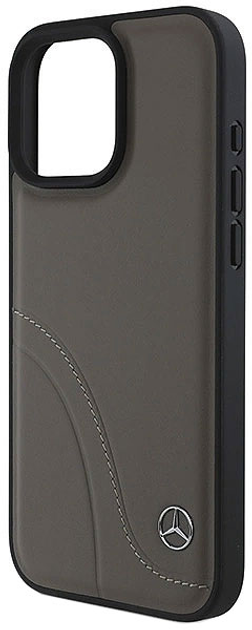 Etui Mercedes-Benz Curved Stitches Leather dla Apple iPhone 16 PRO MAX Brown (MEHCP16X23RBCSB) - obraz 2