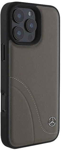 Etui Mercedes-Benz Curved Stitches Leather dla Apple iPhone 16 PRO MAX Brown (MEHCP16X23RBCSB) - obraz 5