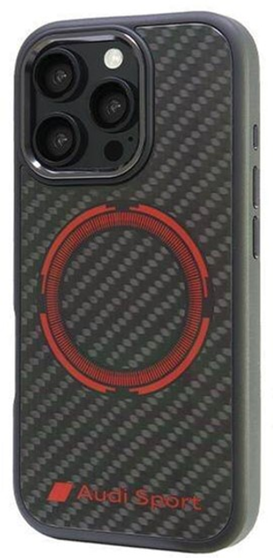Etui Audi Carbon Fiber Sport z MagSafe do Apple iPhone 16 Pro Black/Red (6955250227810) - obraz 3