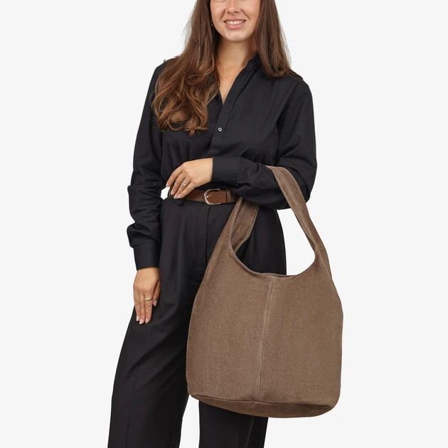 Сумка женская замшевая шоппер большая Regina Notte Shopper 3750 Тауп - изображение 2