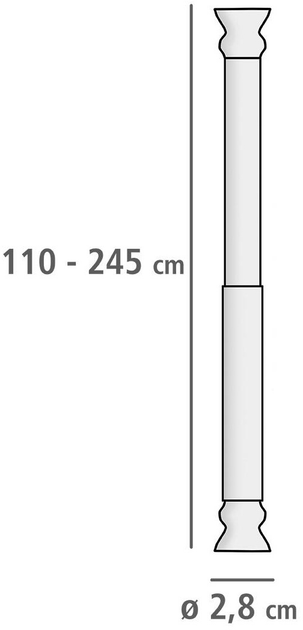 Teleskopowy drążek do zasłony prysznicowej Wenko Biały Ø 2 cm 70-115 cm (4008838192115) - obraz 4