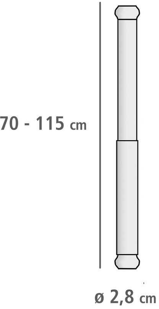 Teleskopowy drążek prysznicowy Wenko Luz Ø 2.8 cm 70-115 cm Czarny (4008838356609) - obraz 4