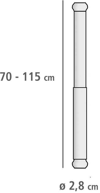 Teleskopowy drążek prysznicowy Wenko Luz Ø 2.8 cm 70-115 cm chrom Srebrny (4008838346631) - obraz 5