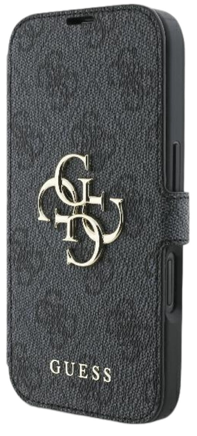 Etui z klapką Guess Book 4G Metal Logo do Apple iPhone 16 Black (GUBKP16S4GMGGR) - obraz 2