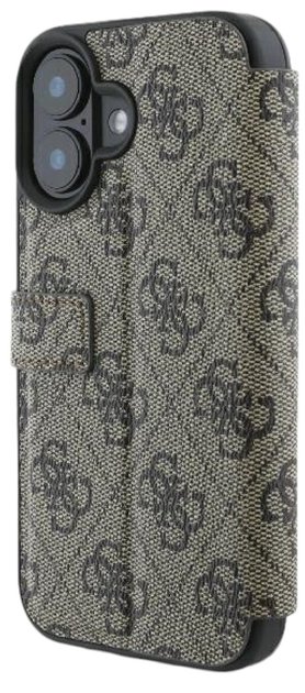 Etui z klapką Guess Book 4G Metal Logo do Apple iPhone 16 Brown (GUBKP16S4GMGBR) - obraz 4