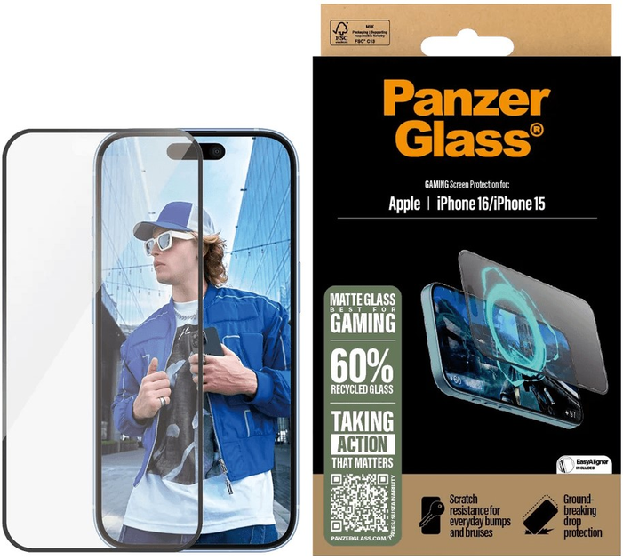 Захисне скло PanzerGlass Gaming Screen Protector для Apple iPhone 15/16 Ultra-Wide Fit (5715685002335) - зображення 3