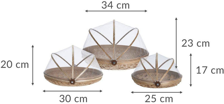 Zestaw koszy do chleba Excellent Houseware z włókna bambusowego 3 szt (8719202738674) - obraz 3