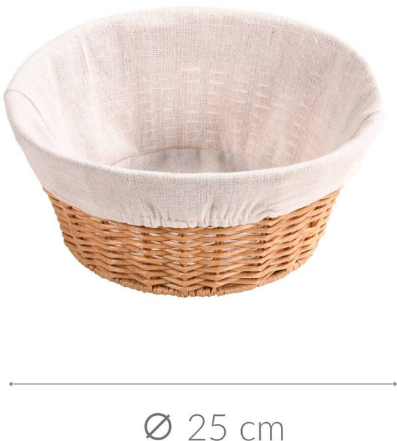 Kosz na pieczywo Kesper z materiałową wyściółką 25 cm (4000270176876) - obraz 3