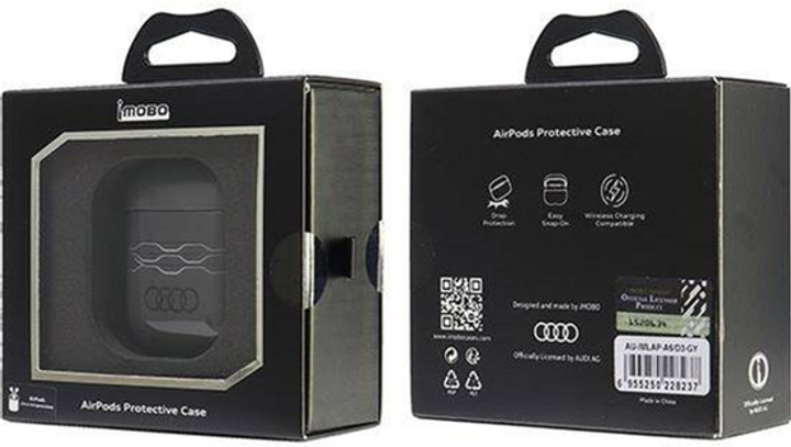 Чохол Audi IML Geometric Pattern для AirPods 1 / 2 Grey (6955250228237) - зображення 6