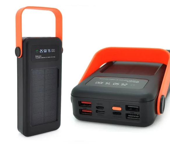 Power bank YM-635 400000mAh Solar Індикатор рівня заряду, для заряджання телефона з вбудованими кабелями - зображення 2
