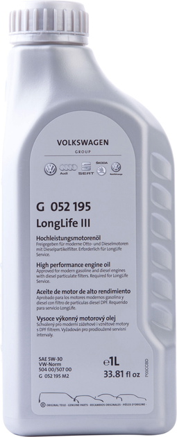 Олива моторна VAG Longlife III 5W-30 1 л (G052195M2) - зображення 2