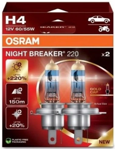 Автолампы OSRAM Night Breaker 220 H4 2 шт. (4062172399555) - изображение 1