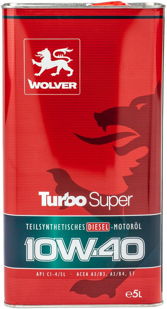 Моторное масло Wolver Turbo Super 10W-40 5 л (4260360940910) - Фото 3 Моторное масло Wolver Turbo Super 10W-40 5 л (4260360940910) - изображение 3