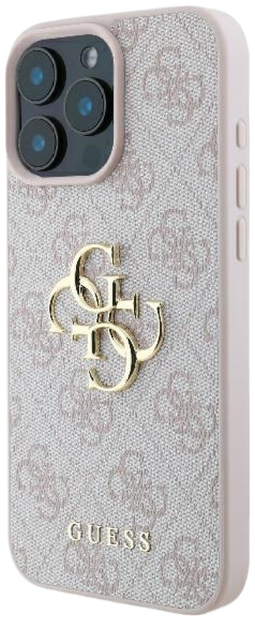 Etui Guess Hardcase 4G Metal Big Logo do Apple iPhone 16 Pro Pink (GUHCP16L4GMGPI) - obraz 4