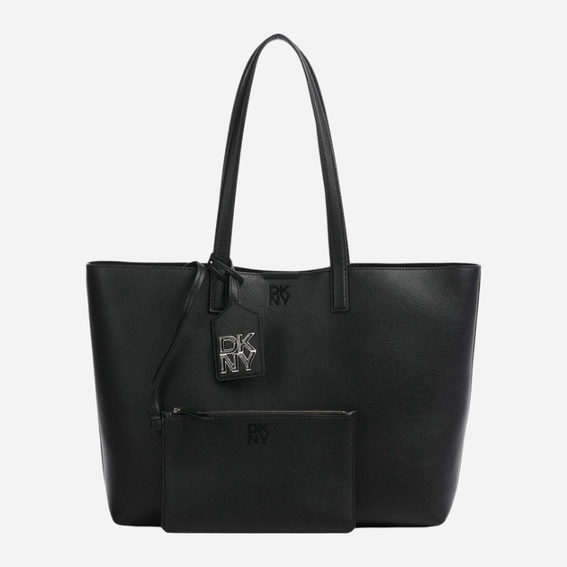 Сумка-шоппер жіноча з натуральної шкіри DKNY Park Slope Ew Tote R43AKF78 Чорна (755403218704) - зображення 3