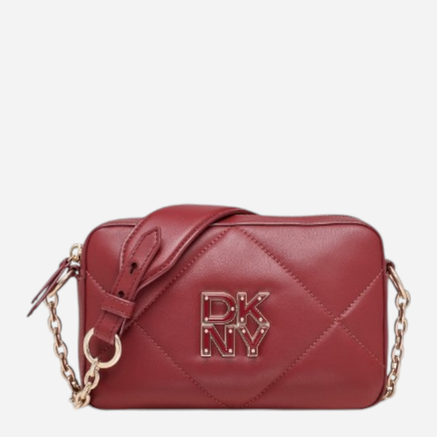 Сумка кросс-боді через плече жіноча з натуральної шкіри DKNY Red Hook Camera Bag R43EBB85 Бургунді (755403217110) - зображення 1