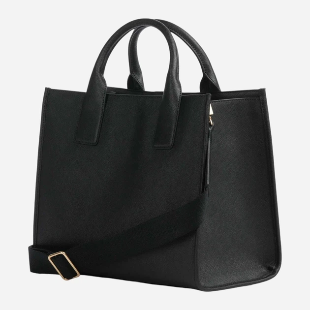 Torba shopper damska ze skóry naturalnej DKNY Carol Md Tote R43AKQ11 Czarna (755403204011) - Zdjęcie 2 Torba shopper damska ze skóry naturalnej DKNY Carol Md Tote R43AKQ11 Czarna (755403204011) - obraz 2