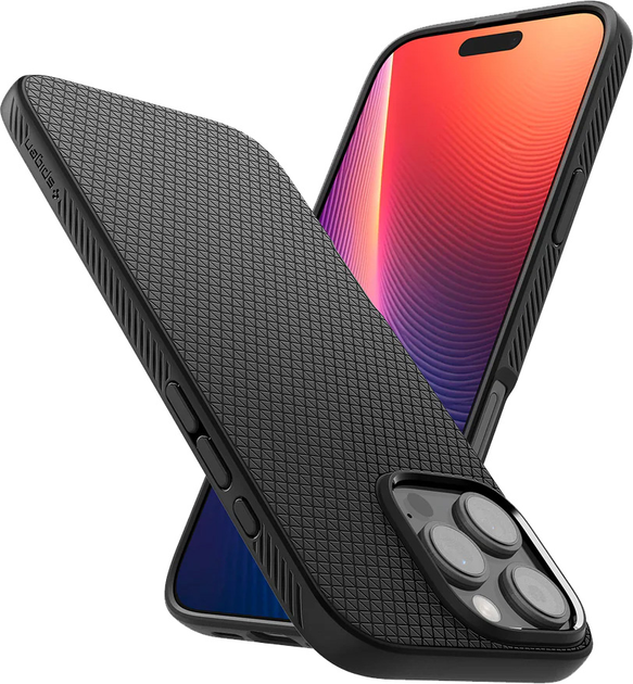 Etui Spigen Liquid Air dla Apple iPhone 16 Pro Matte Black (ACS08117) - obraz 6