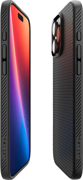 Etui Spigen Liquid Air dla Apple iPhone 16 Pro Matte Black (ACS08117) - obraz 7